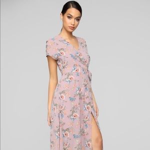 Fashion Nova Georgia Floral Maxi Dress Mauve